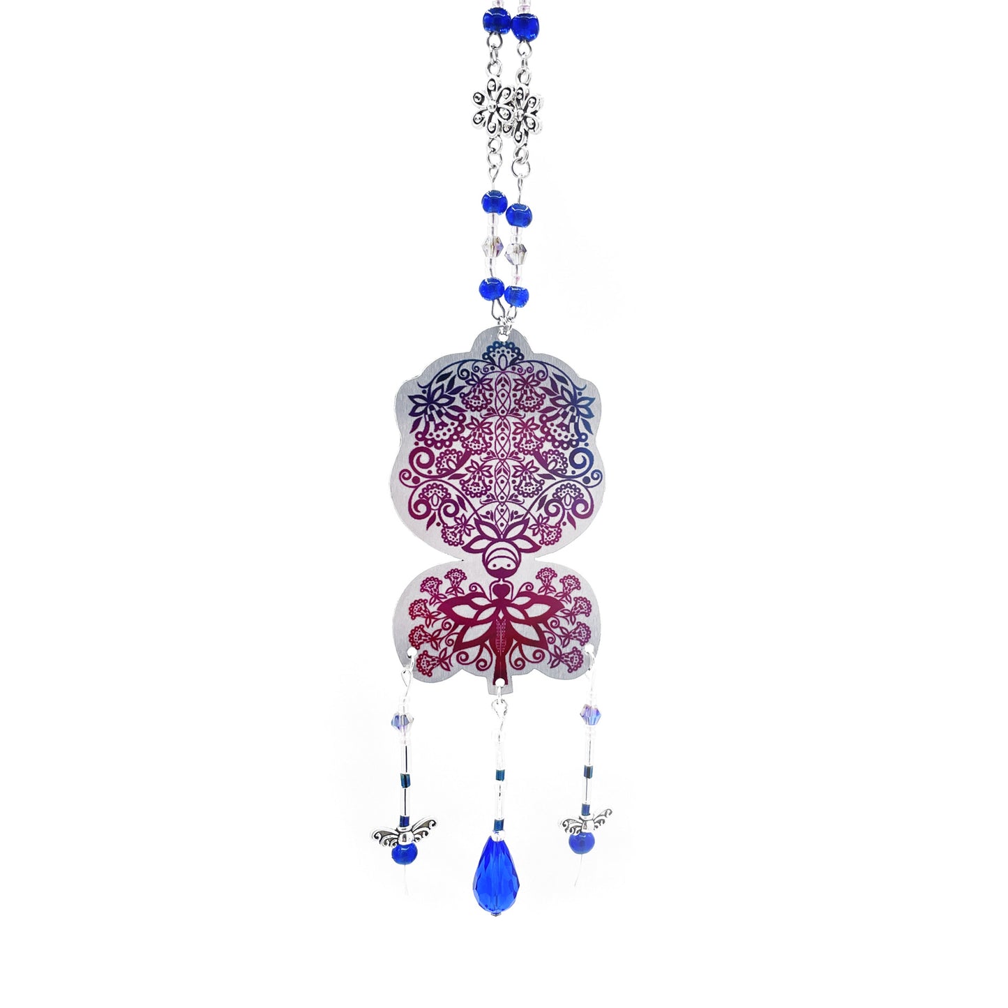 Collier Hellabora bleu-rose