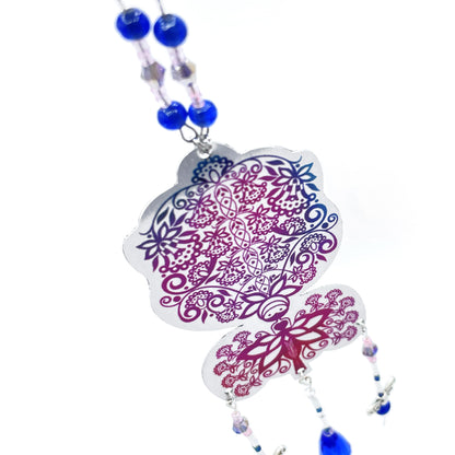 Collier Hellabora bleu-rose