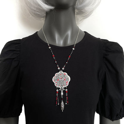 Collier Popiloue coeurs rouges