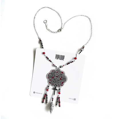 Collier Popiloue coeurs rouges