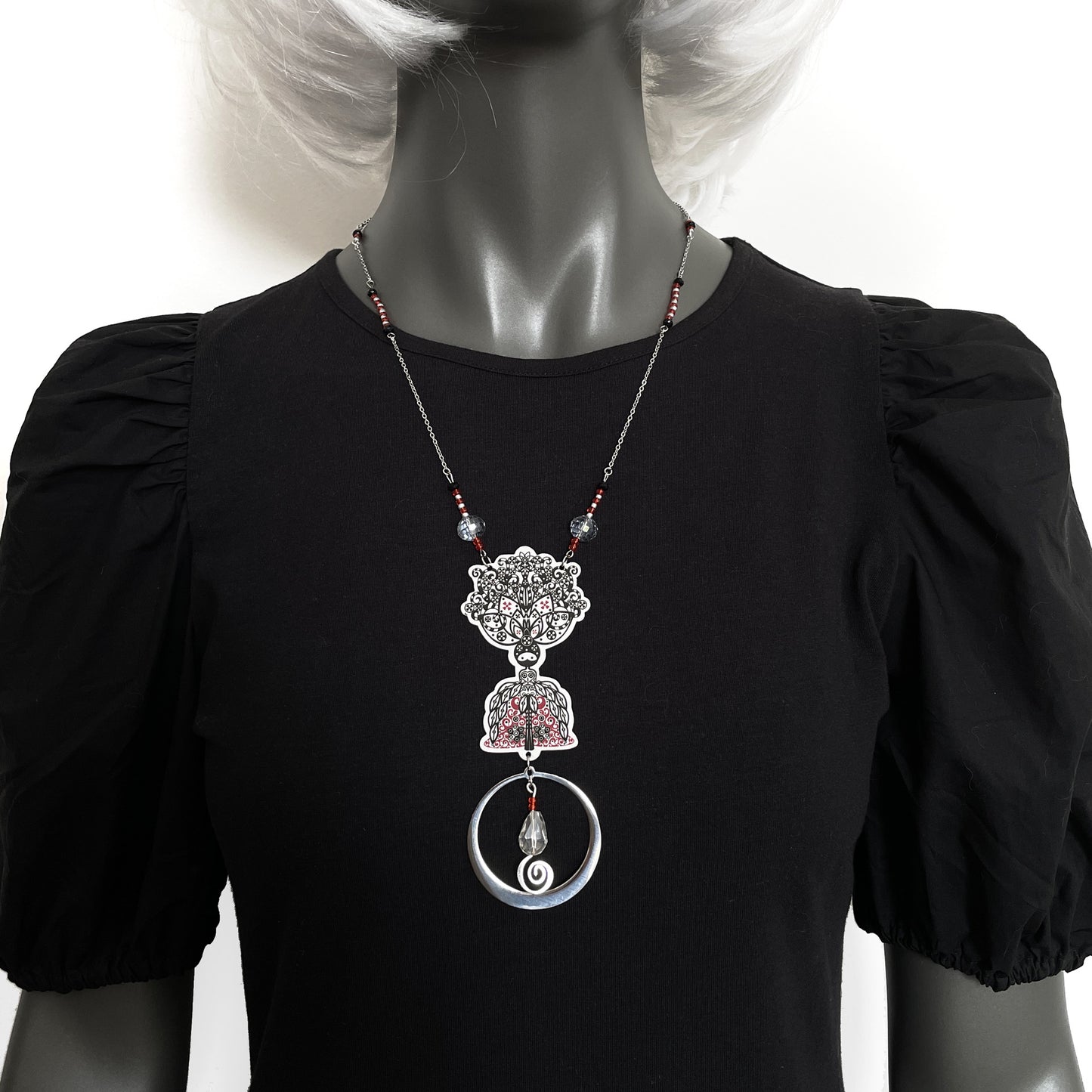 Collier Toxica noir et rouge