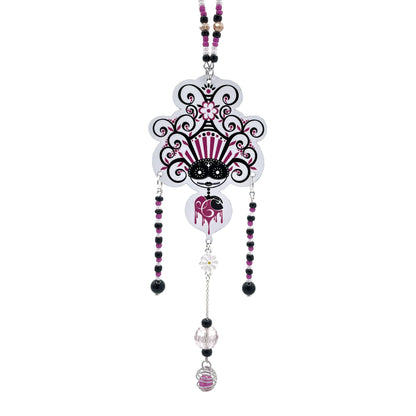 Collier Bettyloue noir et magenta