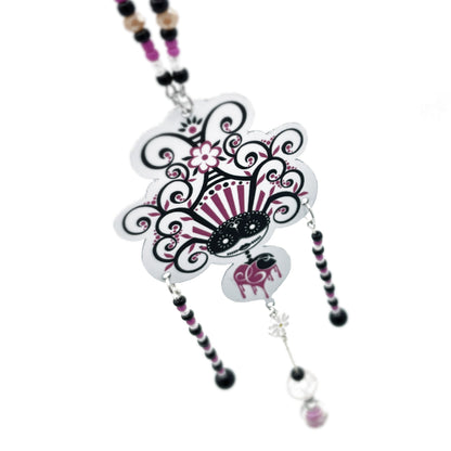 Collier Bettyloue noir et magenta