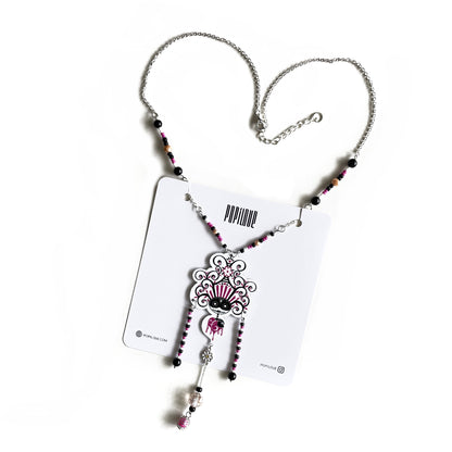 Collier Bettyloue noir et magenta