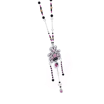 Collier Bettyloue noir et magenta