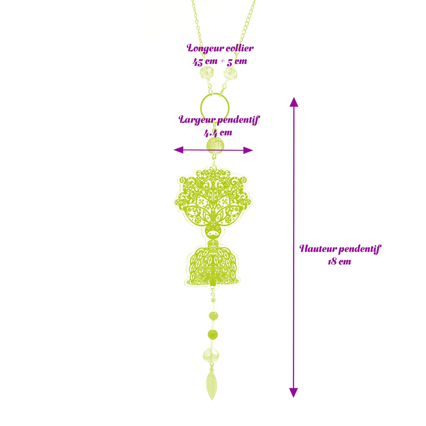 Collier Toxica à la feuille dorée