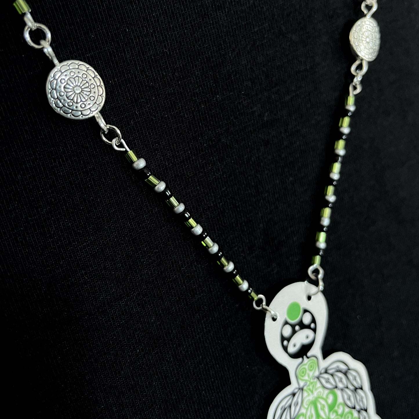 Collier Toxica aux perles vertes