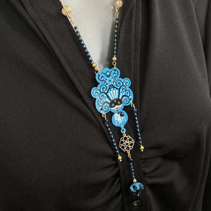 Collier Bettyloue à la perle bleue