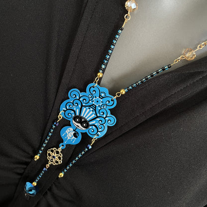 Collier Bettyloue à la perle bleue