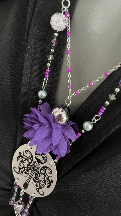 Collier Rosalis à la fleur violette