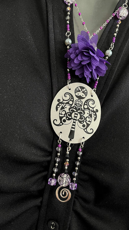 Collier Rosalis à la fleur violette