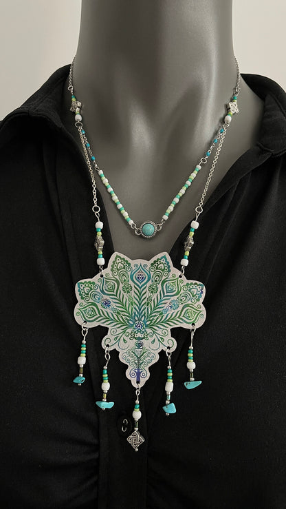 Collier Panoptes aux pierres turquoises