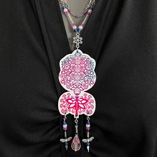 Collier Hellabora à la goutte rose