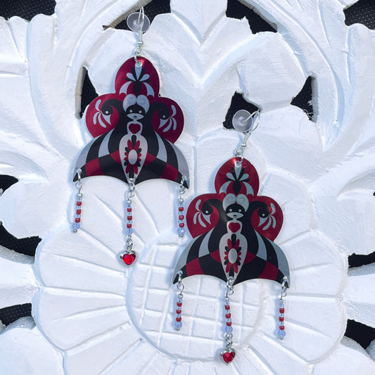 Boucles d'oreilles Cynusa Rouge-Bleu