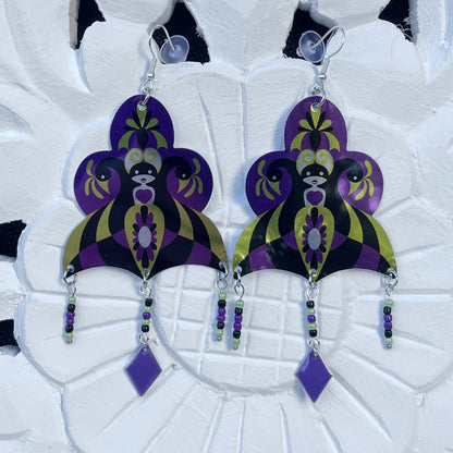 Boucles d'oreilles Cynusa Violet-Jaune