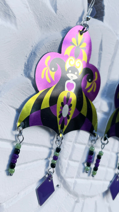 Boucles d'oreilles Cynusa Violet-Jaune