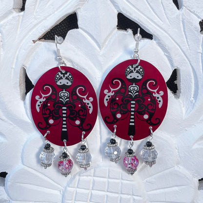 Boucles d'oreilles Rosalis Rouge