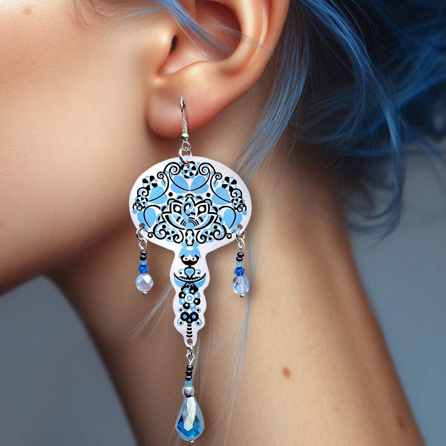 Boucles d'oreilles Pyrolia Bleue