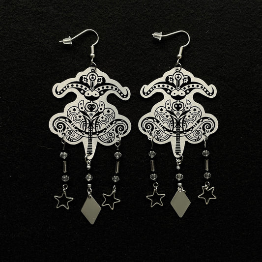 Boucles d'oreilles Jokere Noir/Blanc