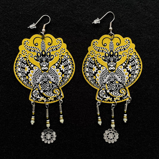 Boucles d'oreilles Saturnia Jaune