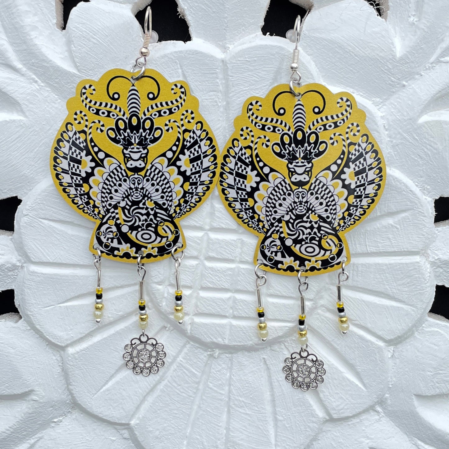 Boucles d'oreilles Saturnia Jaune